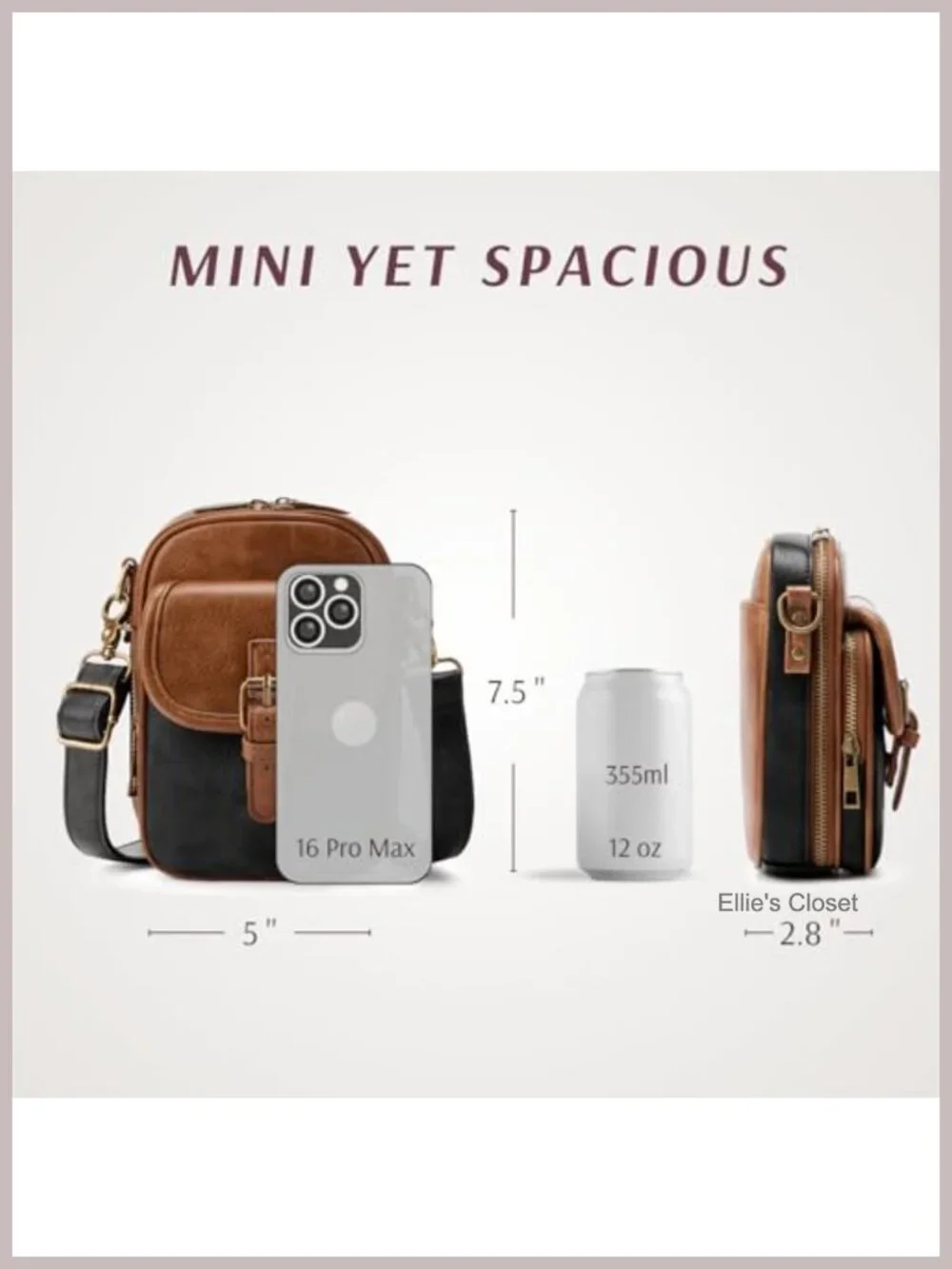 Vintage Mini Crossbody Phone Purse with Card Slots Vegan Leather Pouch for Women